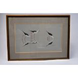 A signed original painting by Robert Gillmor (1936-2022) of black-winged stilts - a prize from the