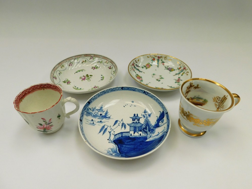 Small collection of English porcelain Various factories and patterns Circa 1775 to 1800 Condition.