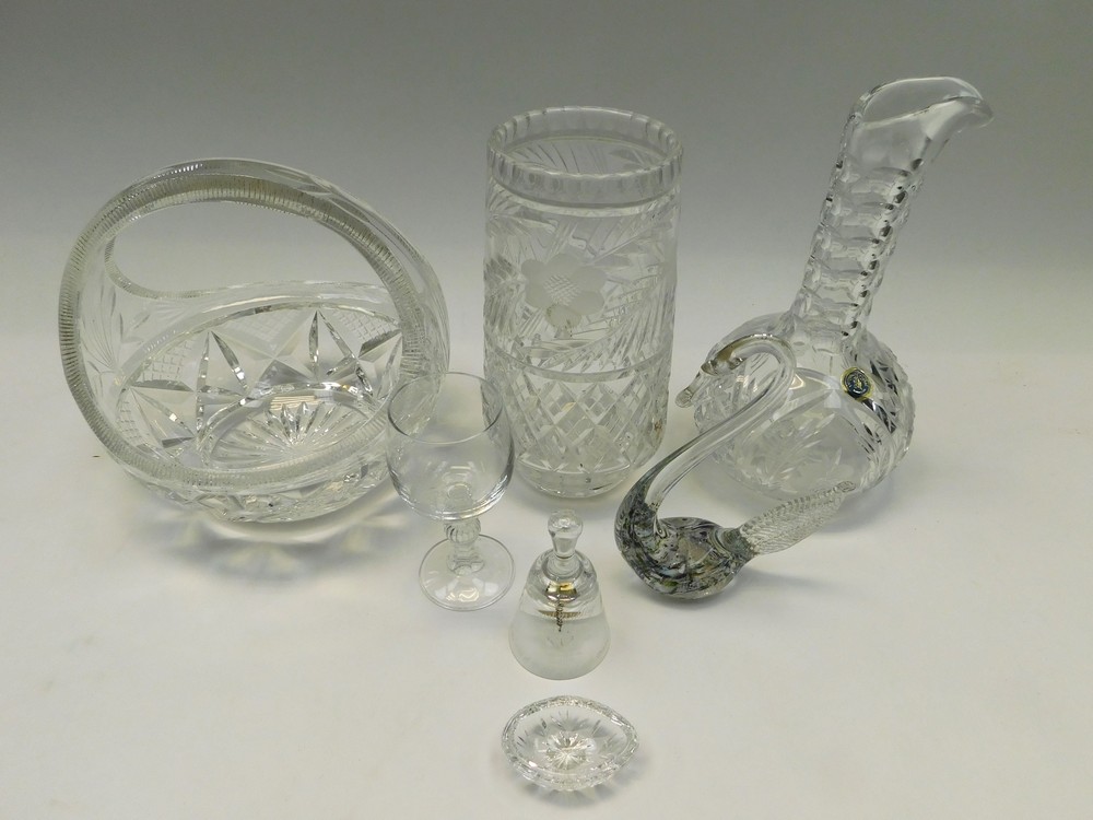 A collection of mixed 20th Century glass wares, cut glass and moulded.