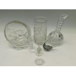 A collection of mixed 20th Century glass wares, cut glass and moulded.