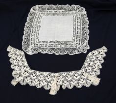 Fine lace handkerchiefs  which most likely would have been given to brides on their wedding day,