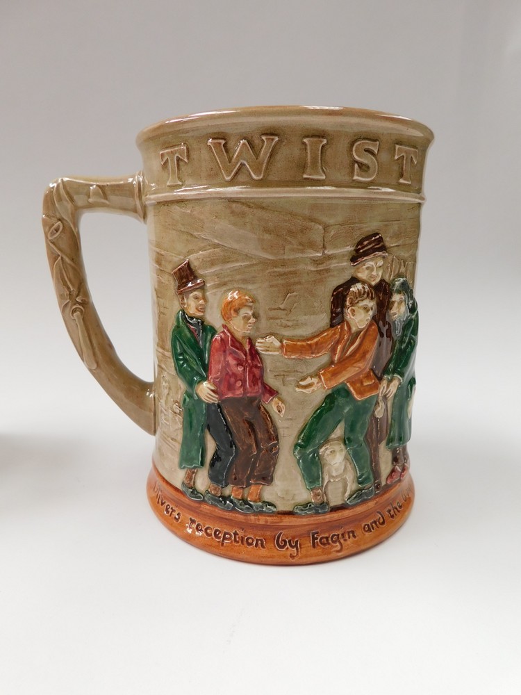 A large Royal Doulton Oliver Twist Tankard c1948 , together with a Royal Doulton Figure ,The Mask - Image 4 of 4