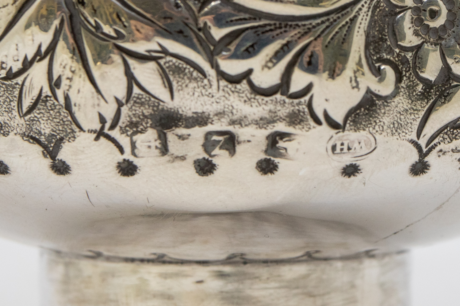 A Victorian silver tea caddy, of globular shape with elaborate floral and foliage repousse design, - Image 3 of 4