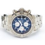 Breitling: a Gentleman's steel cased diamond set Super Avenger Chronographe Automatic wristwatch,