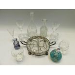 A collection of 20th Century cut glass and moulded glass ware. some with chipping & wear