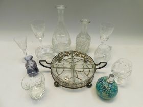 A collection of 20th Century cut glass and moulded glass ware. some with chipping & wear
