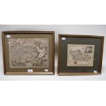 Two 18th Century maps in frames, one of China and one of Berkshire.