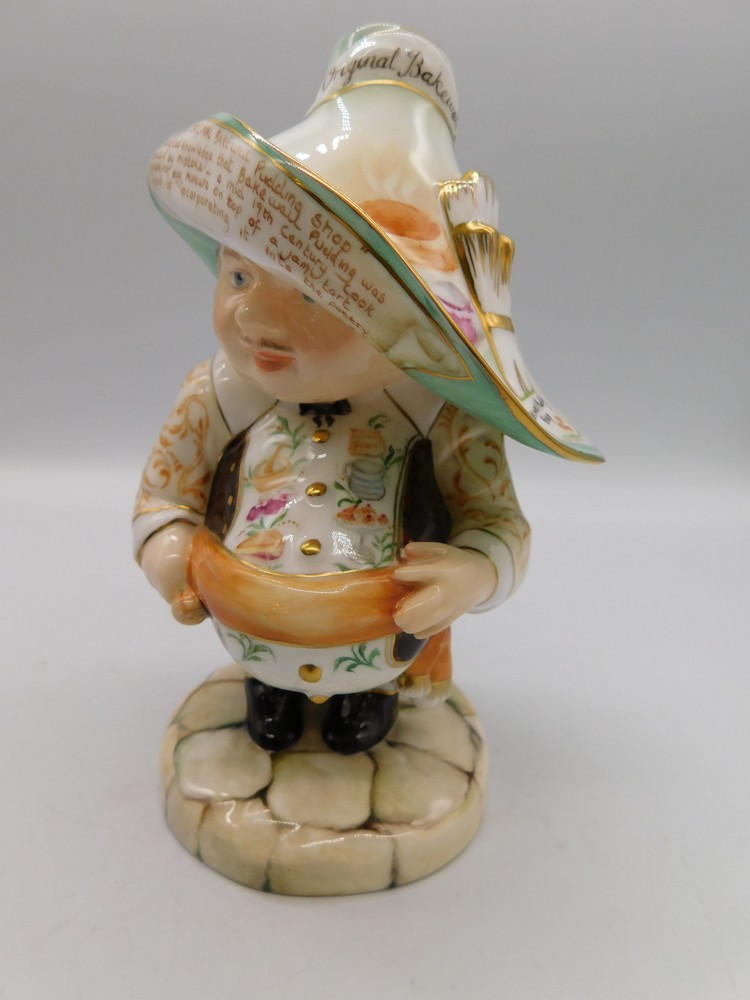 Royal Crown Derby porcelain dwarf "The Old Original Bakewell Pudding Shop" with box