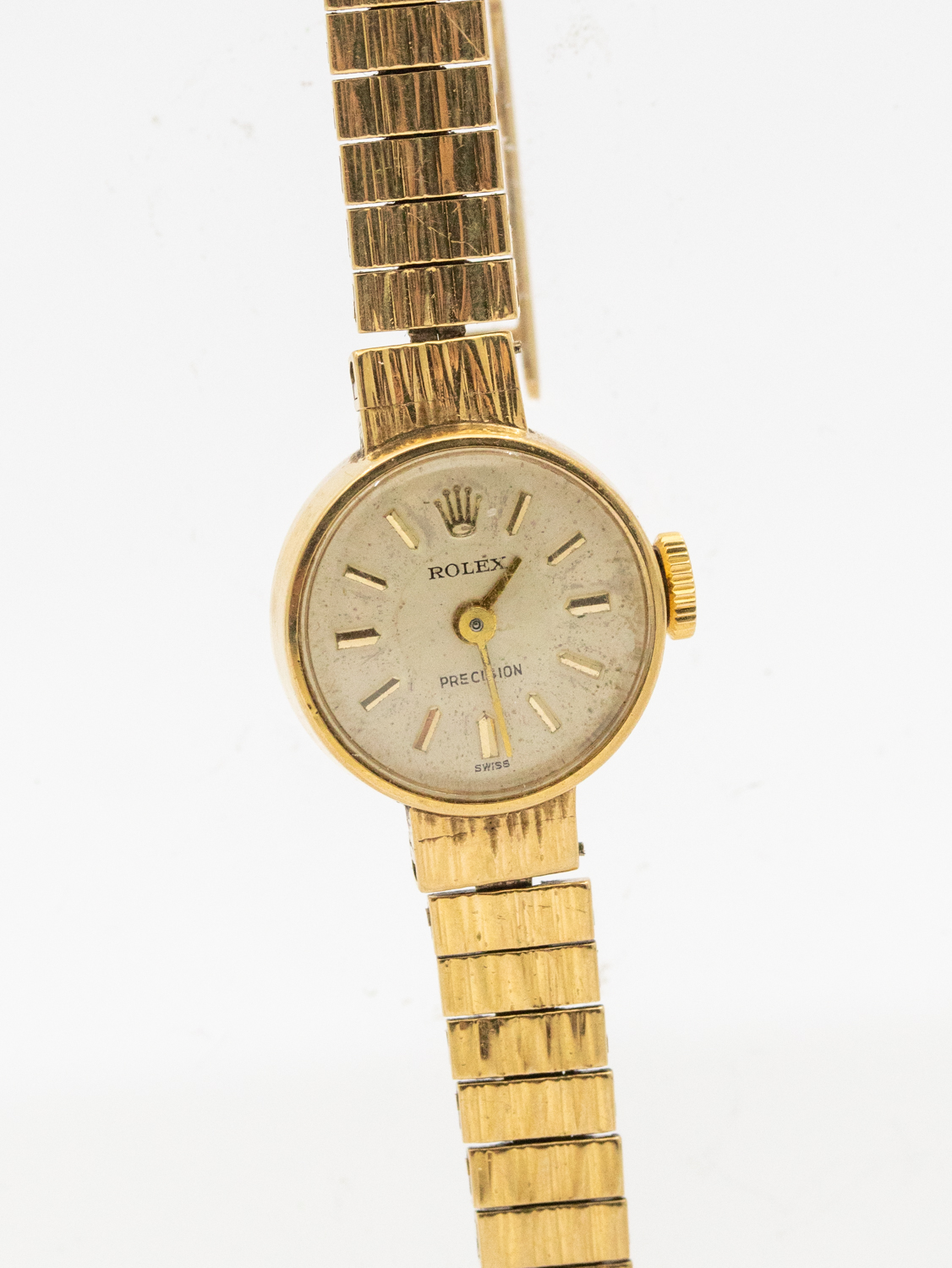 Rolex: a Ladies 9ct gold vintage Rolex wristwatch, comprising a round silvered signed dial with - Image 2 of 6