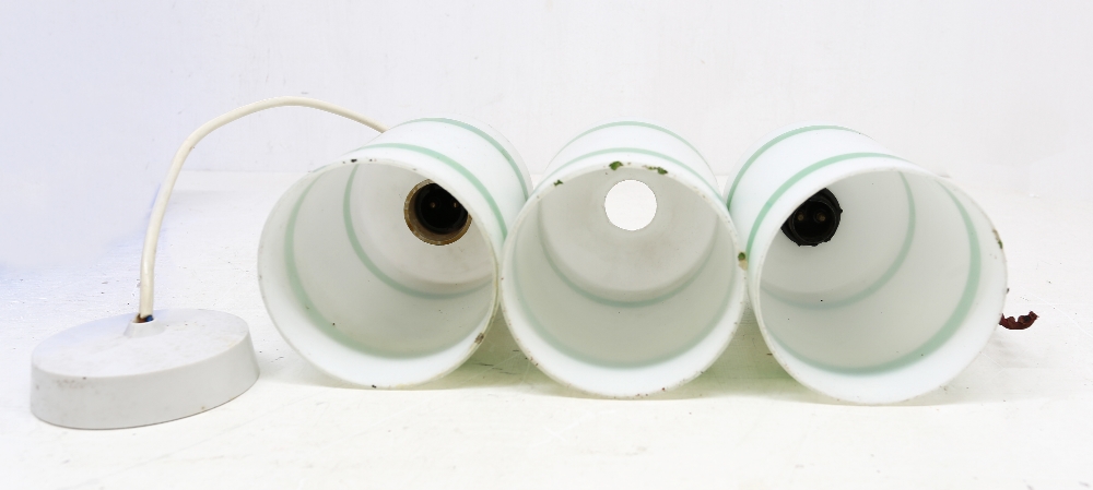A collection of 20th century Art Deco style glass light shades to include; five matching cylindrical - Image 8 of 8