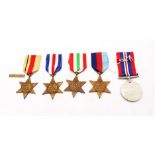 WWI interest:- A collection of war medals to include WWI medals - African star, Italy star, France