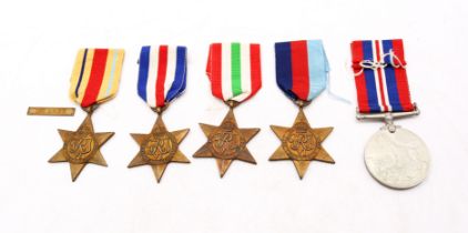 WWI interest:- A collection of war medals to include WWI medals - African star, Italy star, France