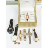 Various fashion watches, including a ladies interchangeable gold plated bangle wristwatch, with
