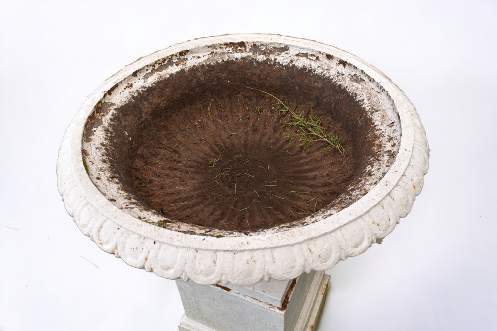 A 19th Century large cast iron planter on plinth, 108cm high. - Image 2 of 2