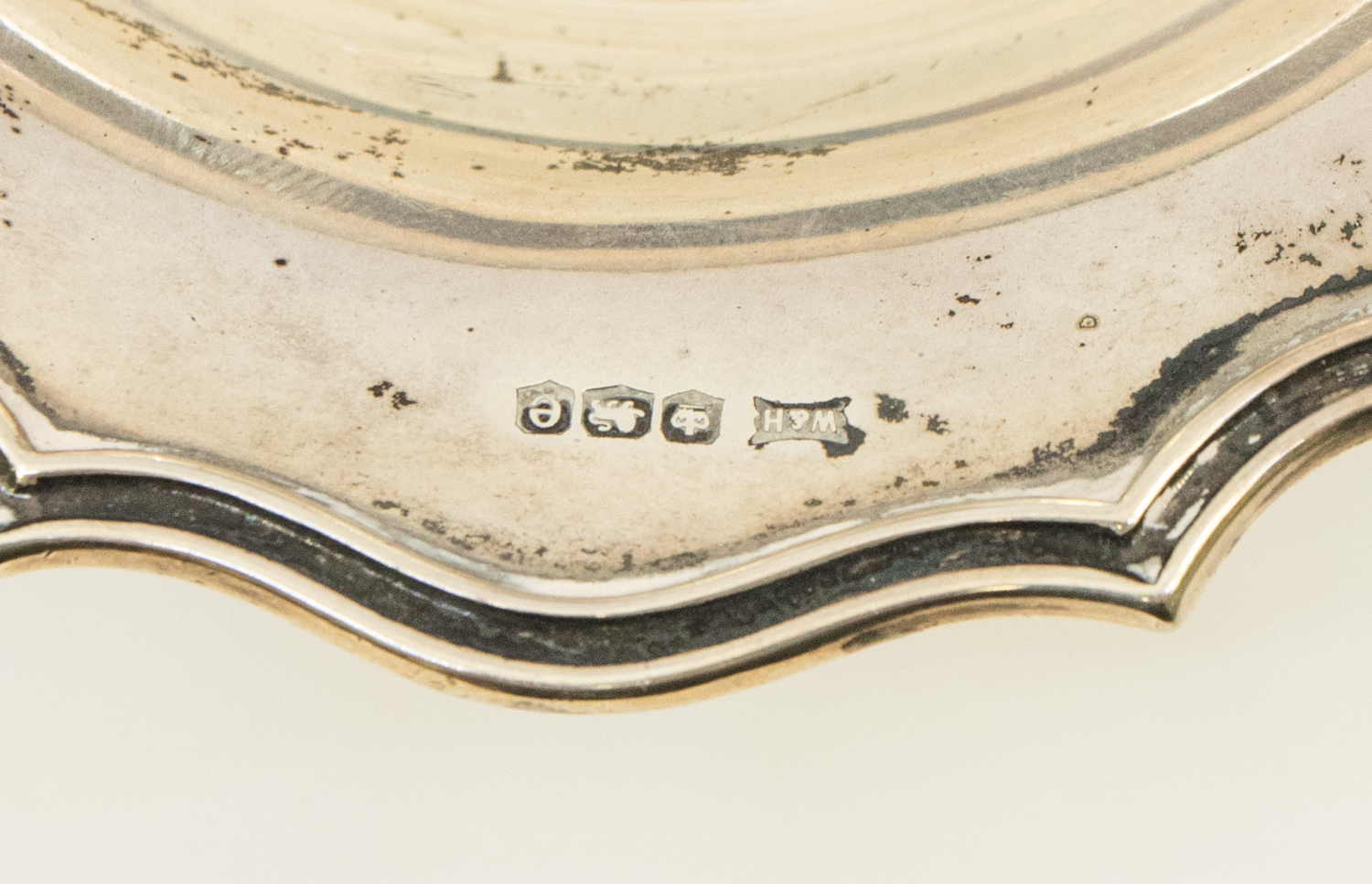 A George V silver bonbon dish, curved edge, on circular footed base, engraved "1928 - ALAN - - Image 3 of 3