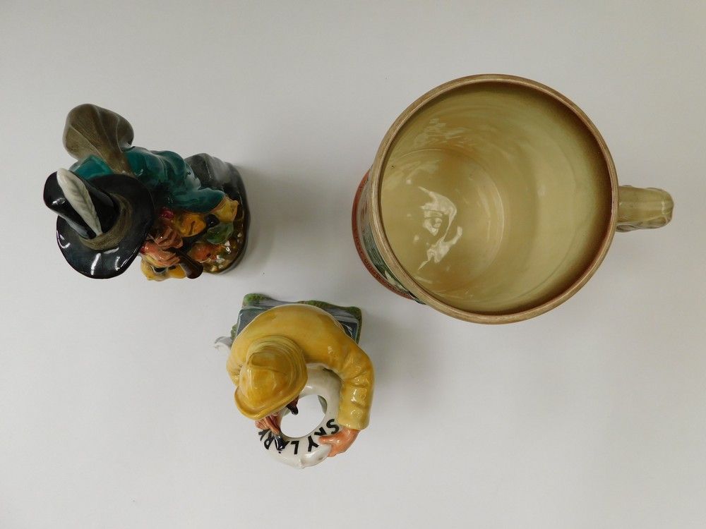 A large Royal Doulton Oliver Twist Tankard c1948 , together with a Royal Doulton Figure ,The Mask - Image 2 of 4
