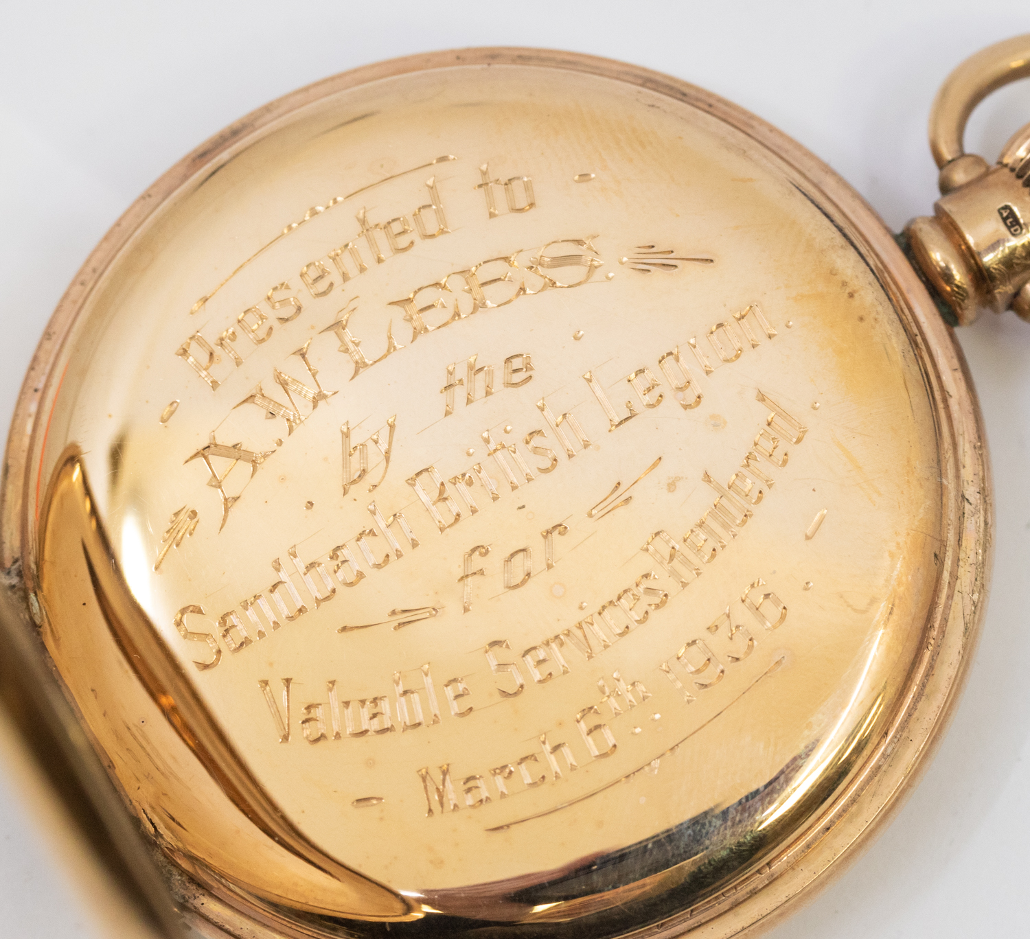 A 9ct gold open faced pocket watch, comprising a white enamel dial with Arabic markers, subsidiary - Image 2 of 3