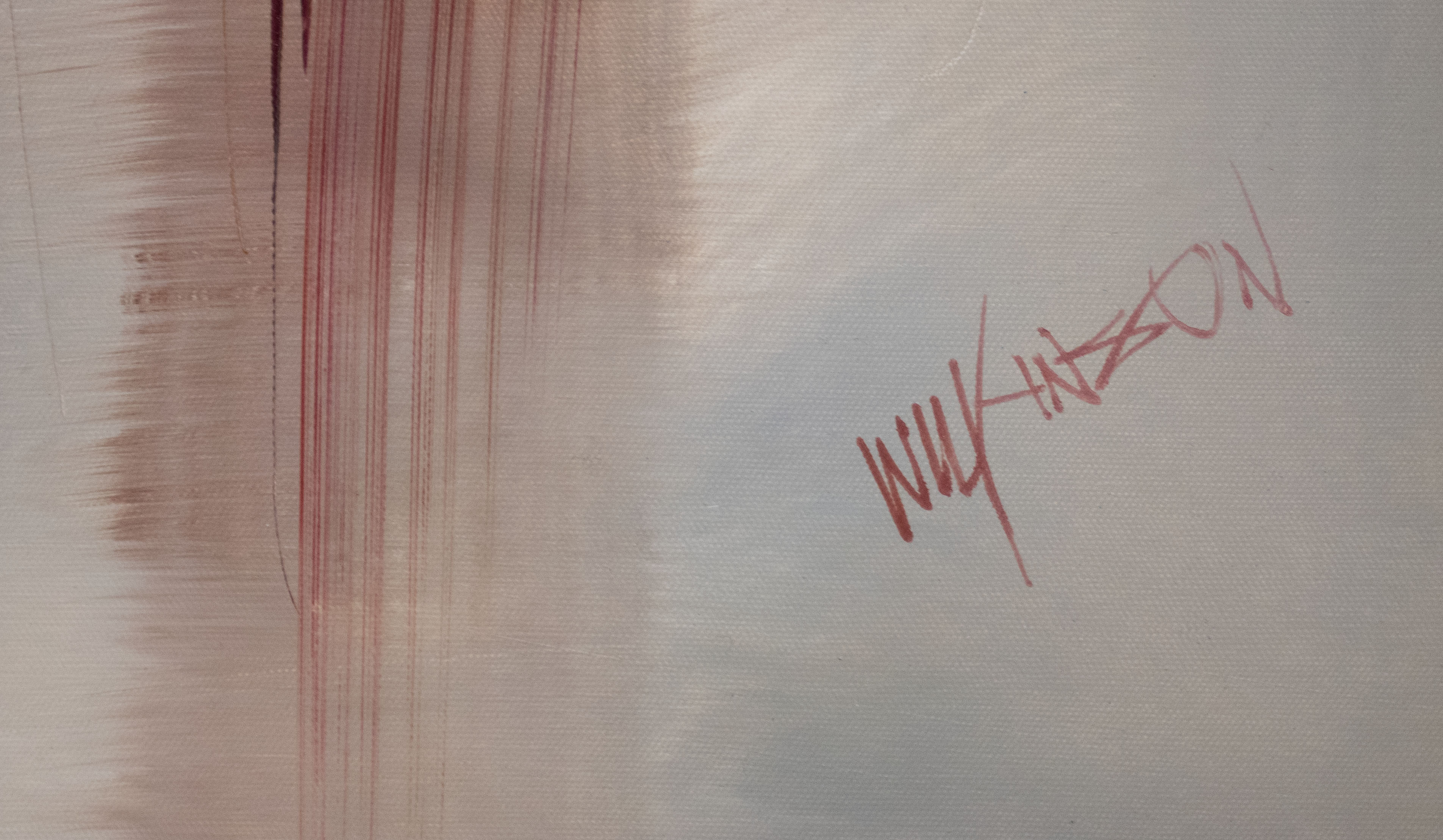 M Wilkinson - An abstract oil on canvas, signed lower right. Approx. 69cm x 69cm. - Image 2 of 3