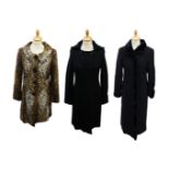 A collection of designer coats c.1990-2000 by L.K. Bennett plus one other, to include: a faux-fur L