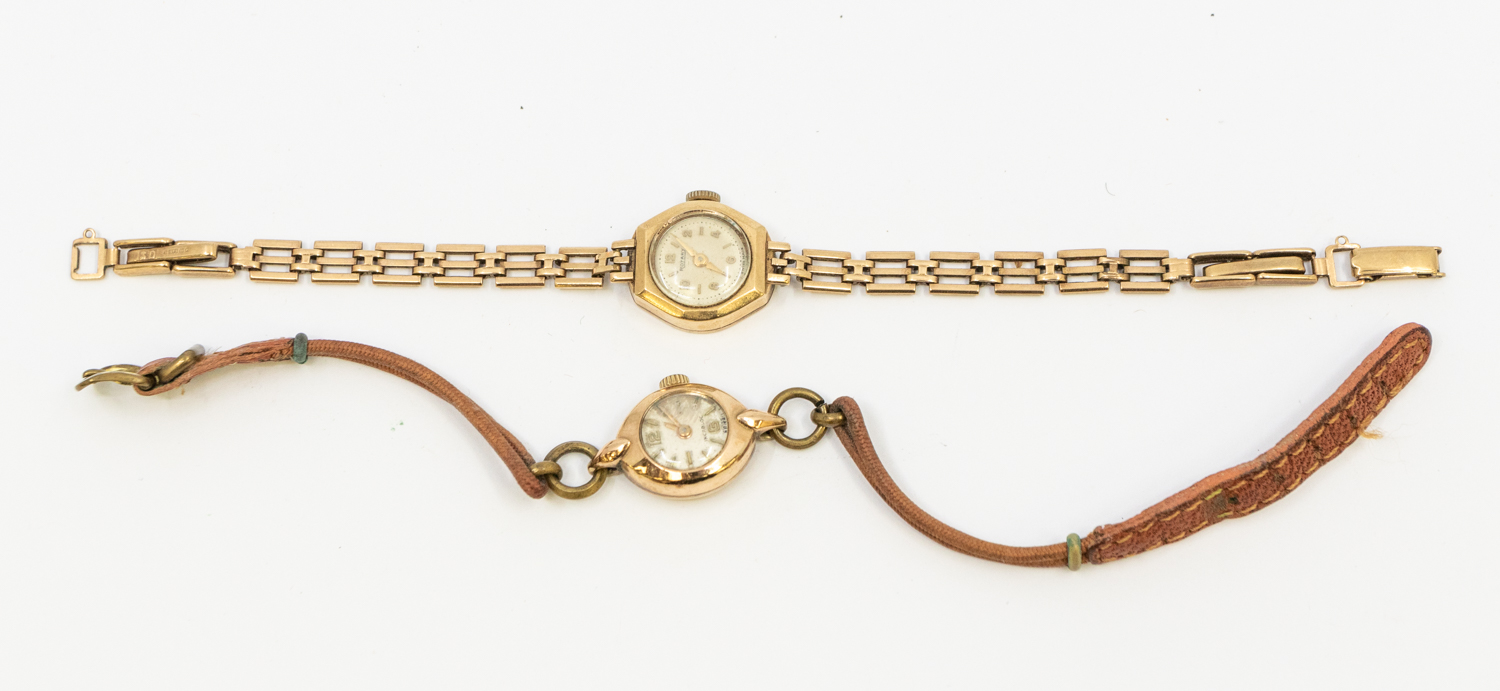 A ladies vintage 9ct gold Rotary wristwatch on 9ct gold strap, total gross weight approx 12.7gms