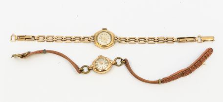 A ladies vintage 9ct gold Rotary wristwatch on 9ct gold strap, total gross weight approx 12.7gms