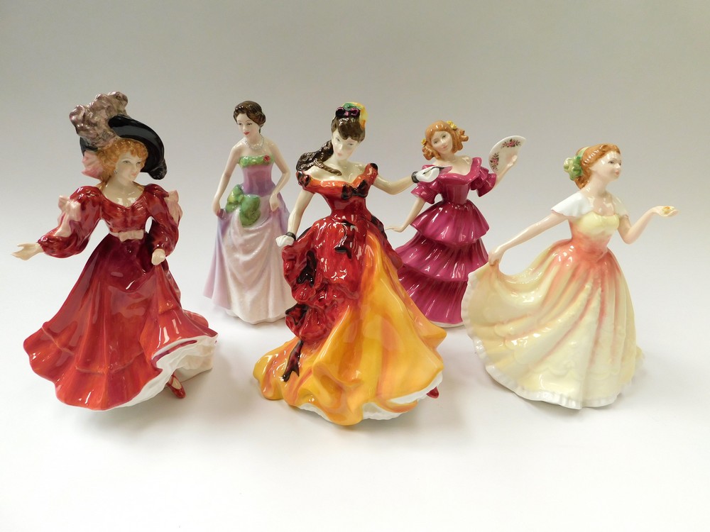 Royal Doulton - A collection of 5 lady figurines, Deborah, Patricia, Jessica, Belle and Jennifer,