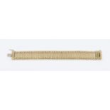 A fancy bar link 9ct gold bracelet, width approx 19mm, length approx 180mm, box clasp marked 9ct