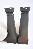 A pair of tall stoneware chimney pots, approx 1.2m tall