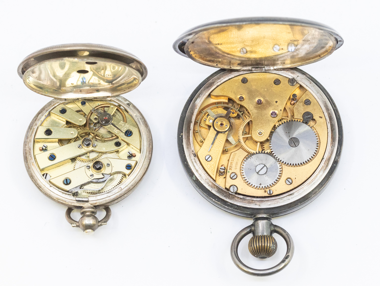 A ladies 800 silver open faced pocket watch, key wind, winds and working,  along with key, - Image 2 of 2
