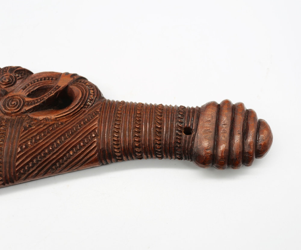 A late 20th century New Zealand Maori carved "Wahaika" hand club, approx 36cm long - Image 4 of 5