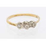 A diamond and 18ct gold ring, total gross weight approx 1.7gms Further details: wear and tear