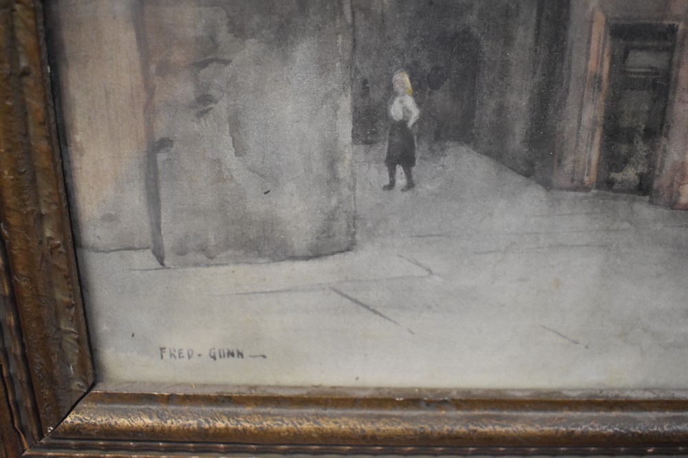 A pair of 19th Century framed water colours of Edinburgh, signed bottom left. - Image 2 of 2