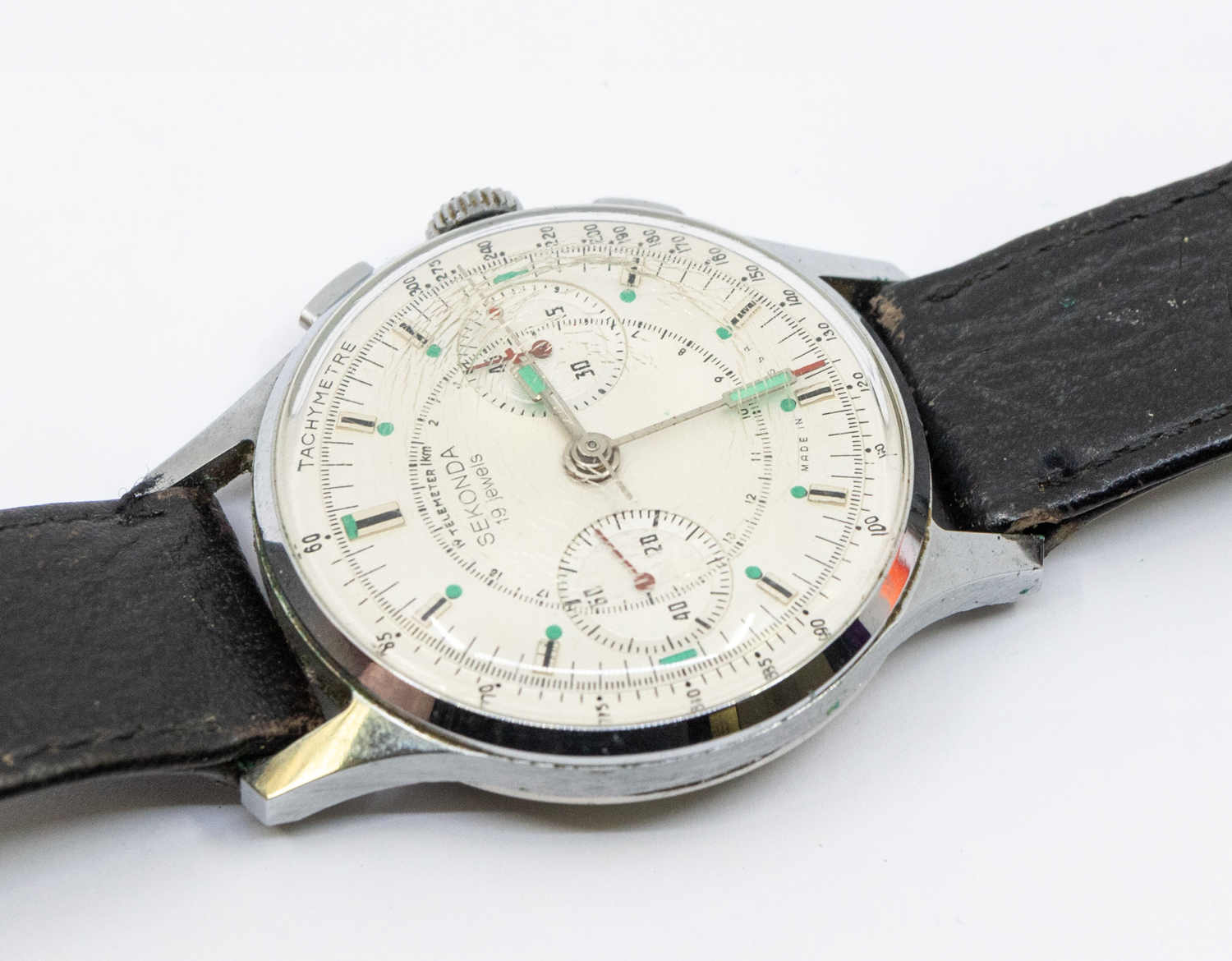 A Sekonda Stainless Steel poljot Strela cosmonaut's chronograph Wristwatch, signed Sekonda, circa - Image 2 of 3