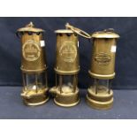 Three Eccles miners lamps to include two type 6 and other Ferndale Coal Mining Co.
