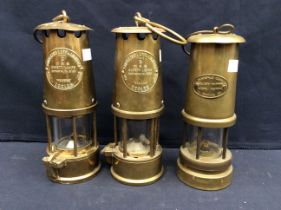 Three Eccles miners lamps to include two type 6 and other Ferndale Coal Mining Co.