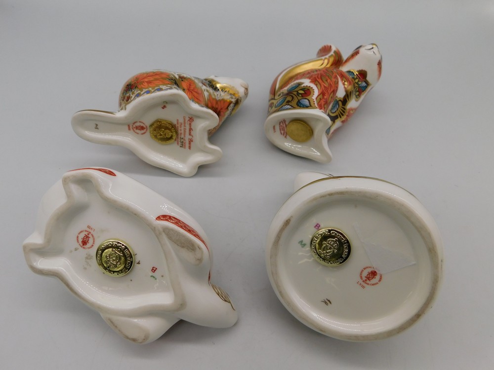 Four Royal Crown Derby paperweights to include: Riverbank Beaver, Woodland Squirrel, Frog and - Image 3 of 3