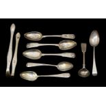 A small collection of silver flatware to include; three matching Scottish Provincial silver