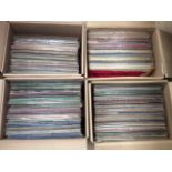 Four boxes of LPs to include Frankie Vaughn, 3 Degrees, Kenny Rogers, Russ Conway etc. Approx 200