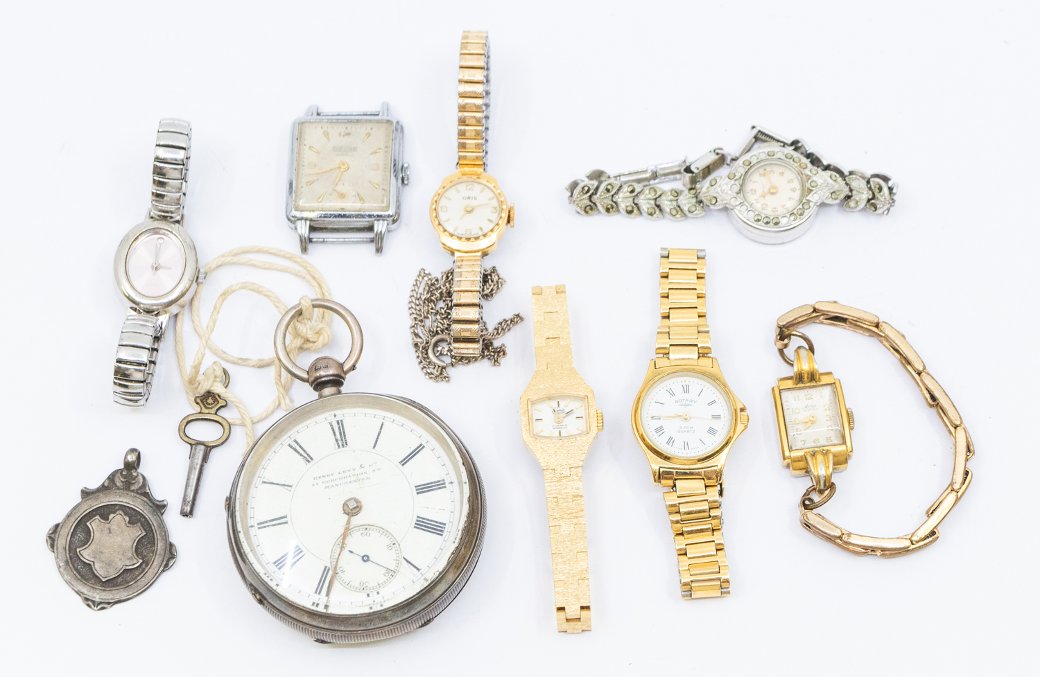 A collection of ladies wristwatches comprising gold plated and metal versions, including Oris,