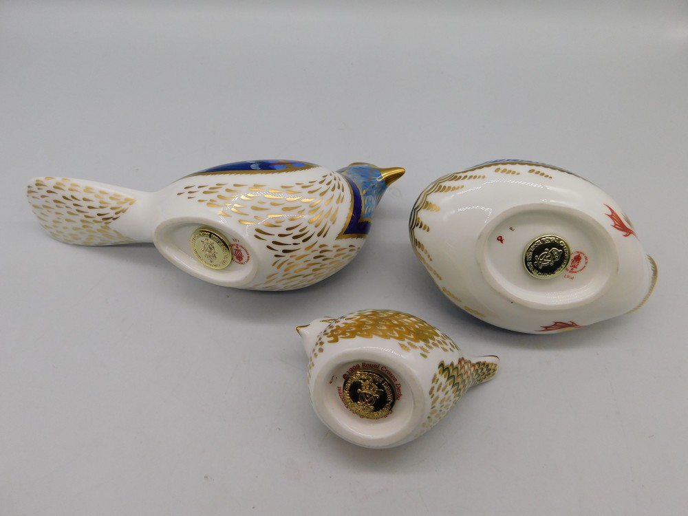 Royal Crown Derby paperweights - three boxed to include: a Blue Jay; Firecrest (Collectors Guild), - Image 3 of 3