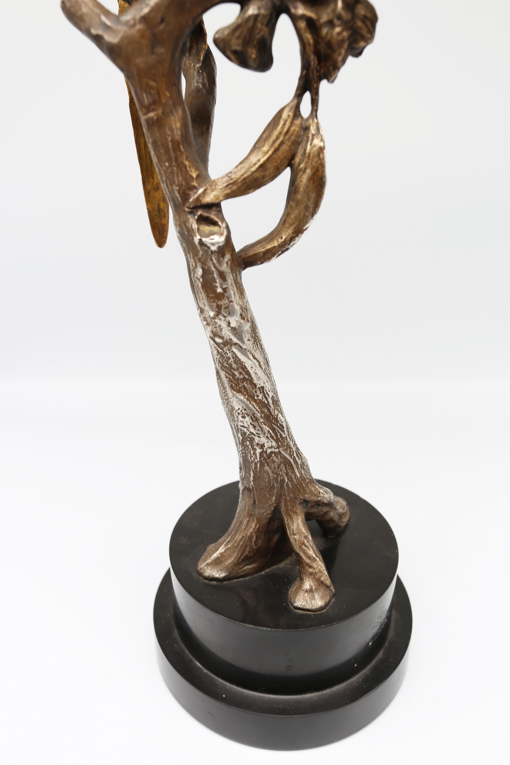 A French 20th century gilded bronze model of Love Birds signed R Durquet on polished stone plinth. - Image 3 of 4
