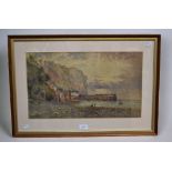 Harry Williams (late 19th/early 20th century West Country artist,  watercolour of a fishing port (