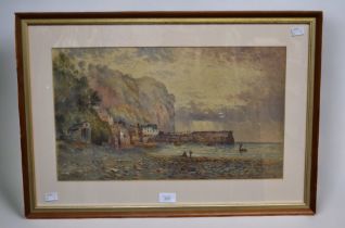 Harry Williams (late 19th/early 20th century West Country artist,  watercolour of a fishing port (