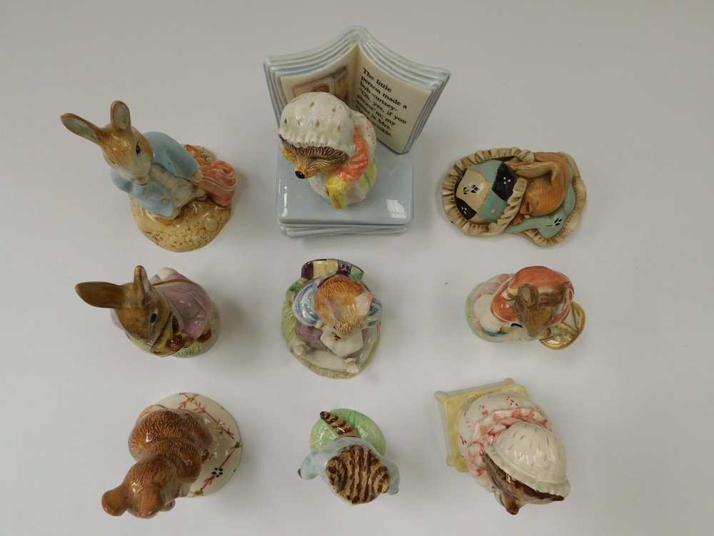 A collection of Royal Albert Beatrix Potter figures, including musical Mrs Tiggy Winkle in working - Image 2 of 3