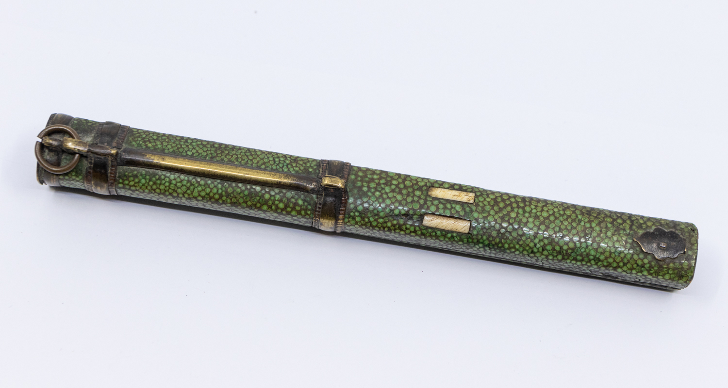 ***WITHDRAWN*** A Chinese late 19th /early 20th Century chopstick and knife set, the shagreen case - Image 2 of 5