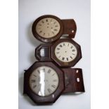 Three late 19th Century/early 20th Century 8 day wall clocks, AF.