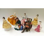 A small collection of Royal Doulton figurines to include; Rebecca (dated 1979), Silks and Ribbons