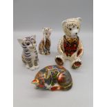 Royal Crown Derby paperweights - four boxed to include: a Collectors Guild Teddy; Collectors Guild