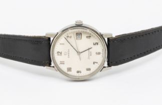 Omega- a gentleman's vintage steel cased Seamaster 600 wristwatch, comprising a round silvered
