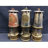 Three Eccles miners lamps to include type SL, type GR6S and type 6.